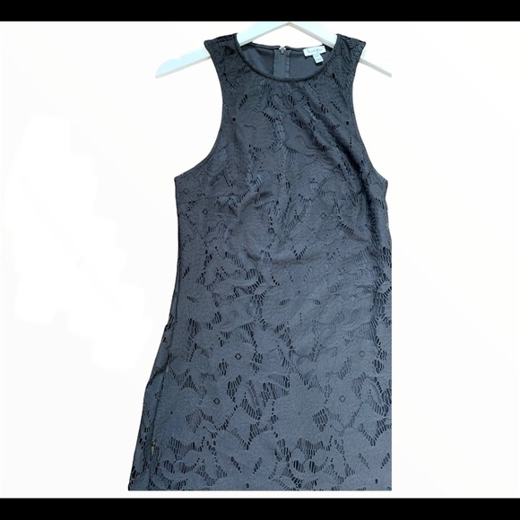 LOVE, FIRE Sleeveless Bodycon Dress With Laser Cut Overlay Black Size Medium - Picture 4 of 10